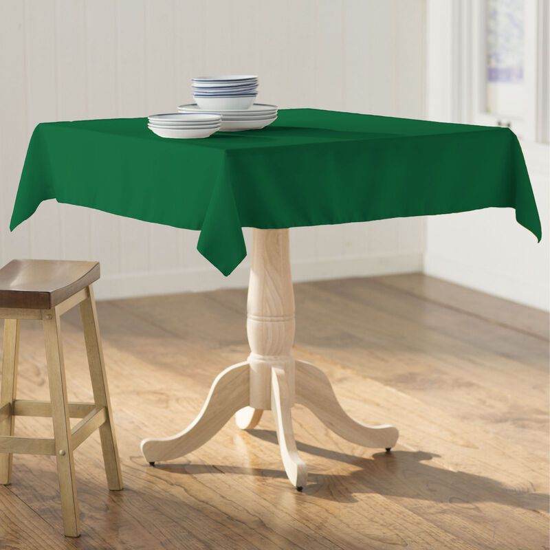 58-Inch Square Polyester Poplin Tablecloth for Dining and Kitchen Tables image number 1