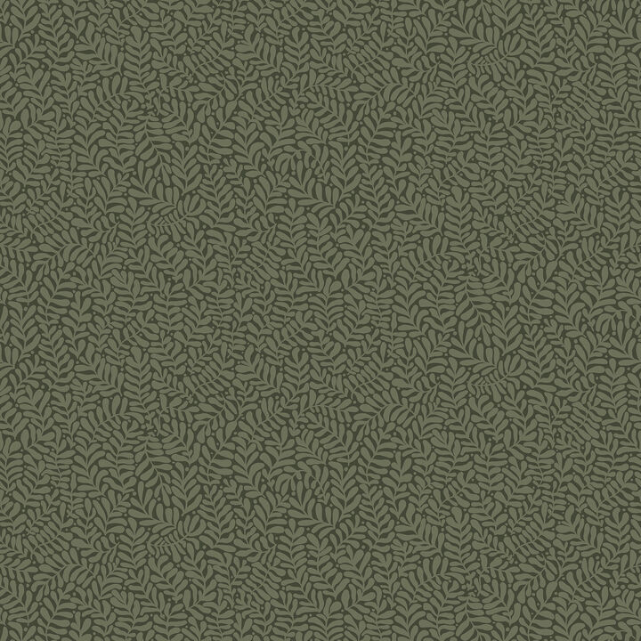 Anna Dark Green Fern Trail Wallpaper