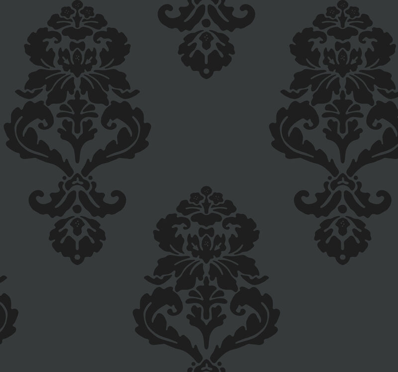 Graphic Damask Black Wallpaper image number 0