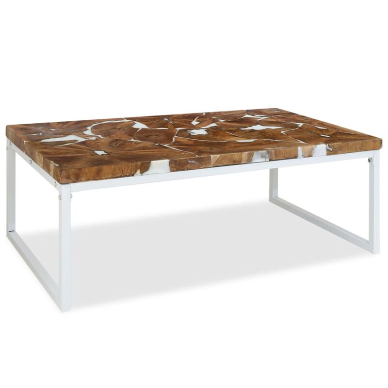 vidaXL Coffee Table Teak Resin 43.3"x23.6"x15.7"