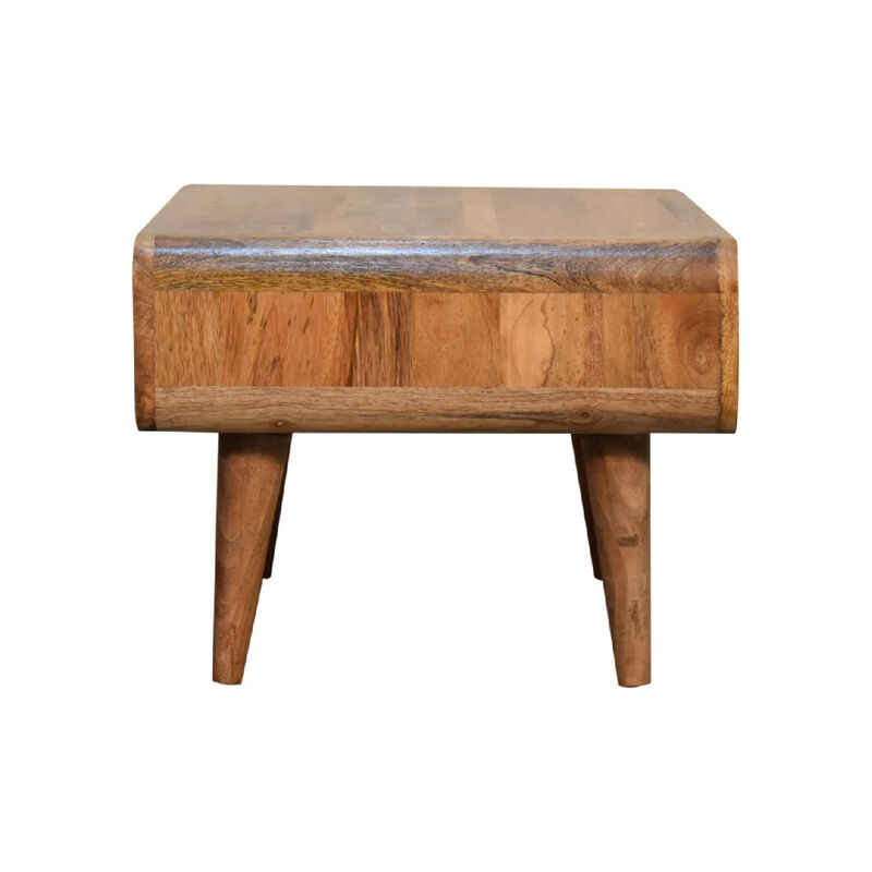 HomeRoots 26" Brown Solid Wood Open Shelving TV Stand image number 2