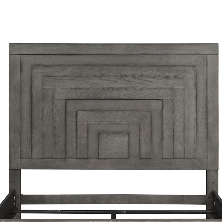 Liberty Furniture Modern Farmhouse King Panel Headboard in Dusty Charcoal w/ Heavy Distressing