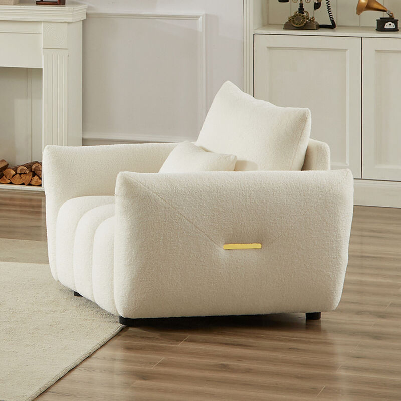 Merax Modern Lounge Chair, Upholstered with One Pillow for Apartment image number 6