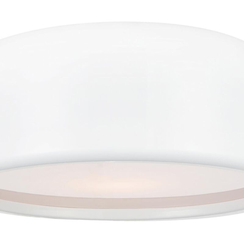 Campton 3 Light Drum Shade Flush Mount With White Finish