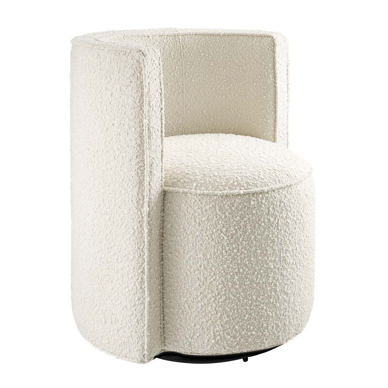 Della Boucle Fabric Swivel Chair White EEI-6223-IVO image number 0