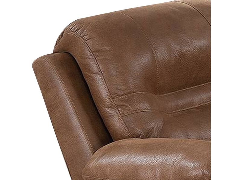 41 Inch leatherette Reclining Chair with USB Port, Brown - Benzara