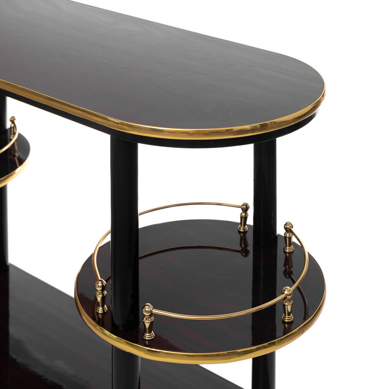 Sturdy, Portable, Easy Assembly Wooden Console Table Mini Bar Cabinet, Modern Style Multi functional from Coffee and Tea Haven, Drink Station or a Beer Island in your Kitchen, Brown