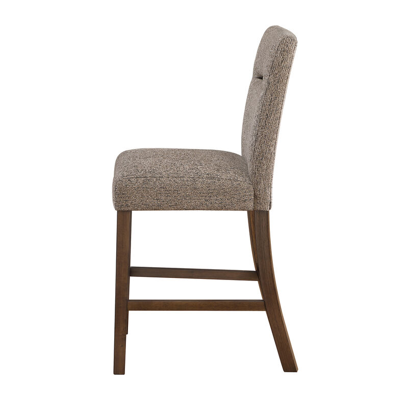 Brown Upholstered Bar Stools Set of 2 image number 2