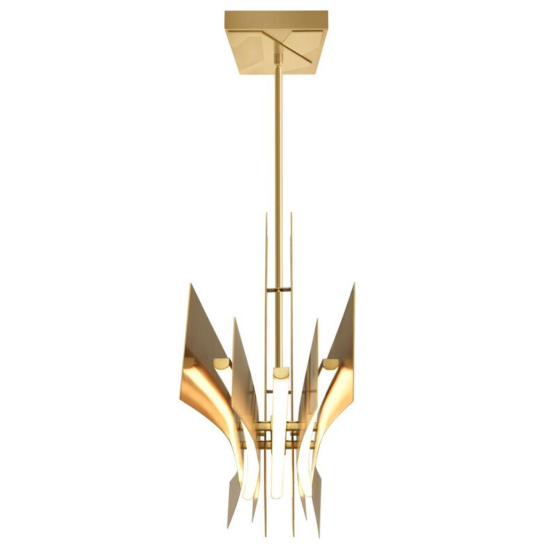 Solara Integrated LED Brass Chandelier