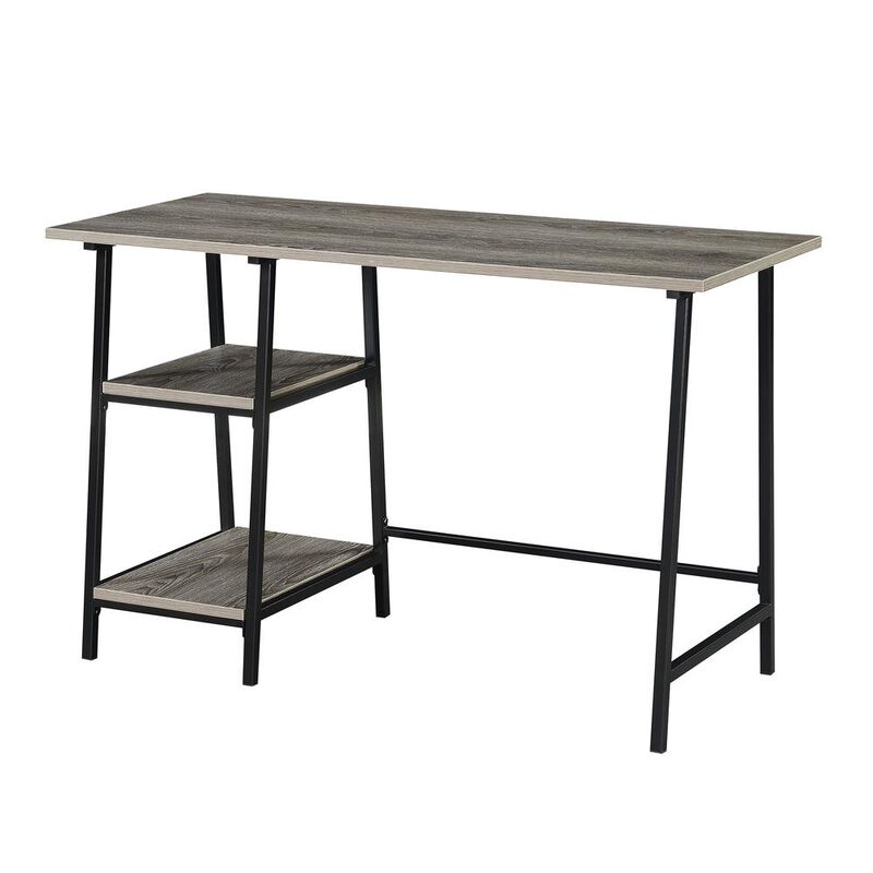 Convenience Concepts Designs2Go Trestle Wood Metal Desk with Removable Shelves
