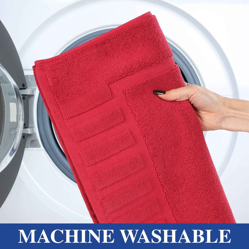 Modern Absorbent Cotton Bath Mat Set of 2 with Washable Fabric image number 2