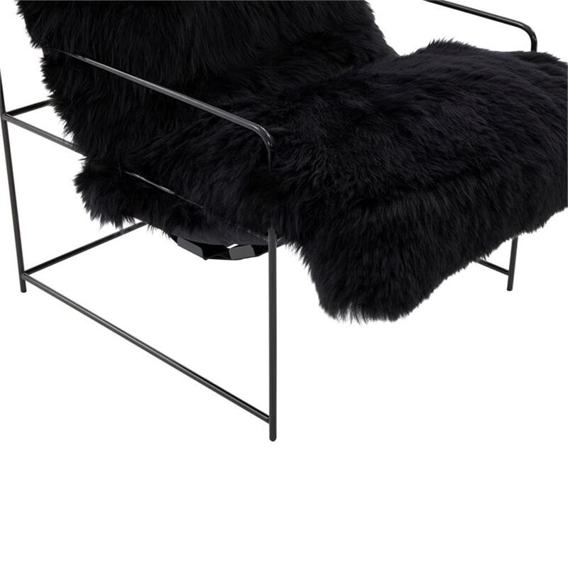 Casafoyer Kimi Black Genuine Sheepskin Chair image number 4