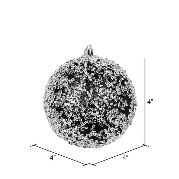 Black Glitter Hail Ball 6/Bag
