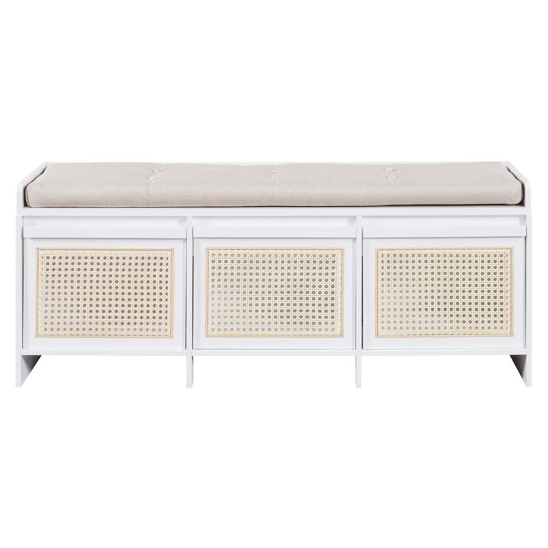 Seckbo Retro Button Tufted Upholstered Storage Bench image number 0
