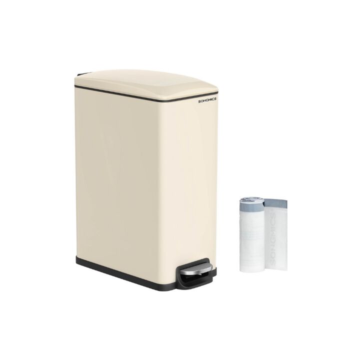 Trash Can with Step Pedal – 13-Gallon Kitchen Garbage Bin with Lid for Hands-Free, Hygienic Use