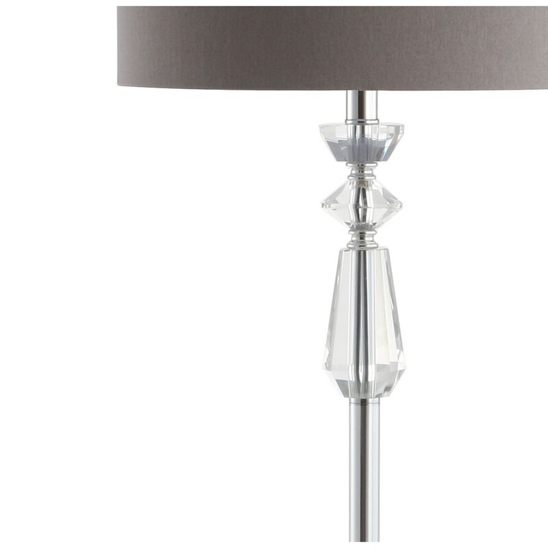 Layla 59.5" Crystal / Metal LED Floor Lamp, Clear/Chrome With Gray Shade image number 6