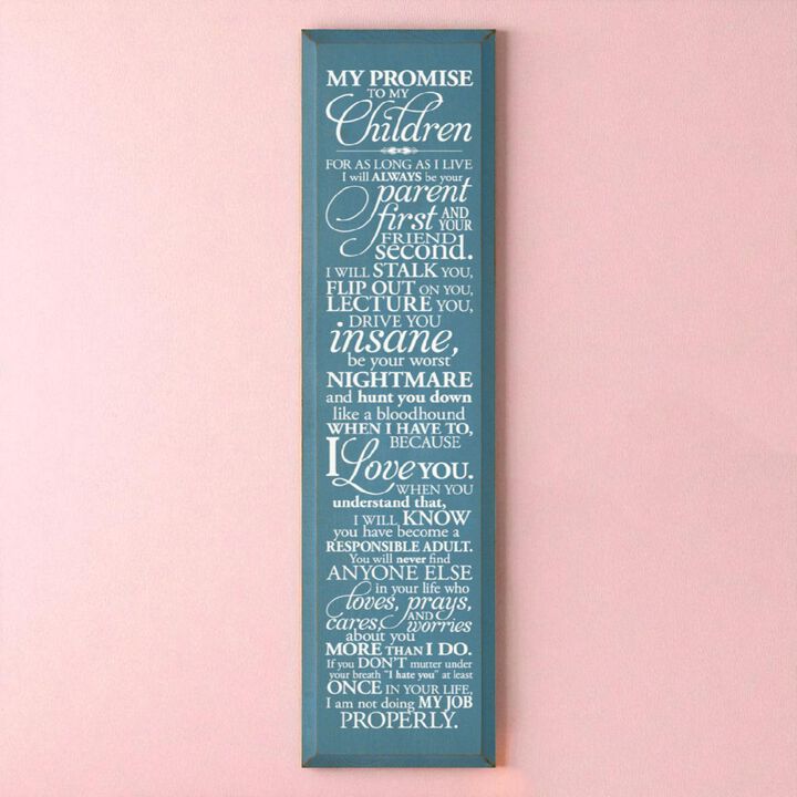Parent Promise Wood Sign Inspirational Family Quote Rustic Home Wall Decor