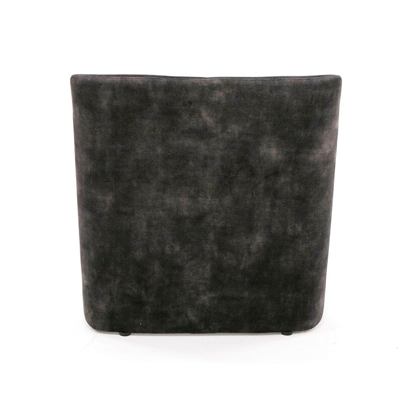 28 Inch Modern Armless Accent Chair, Dark Gray Polyester, Plush Seating-Benzara image number 3