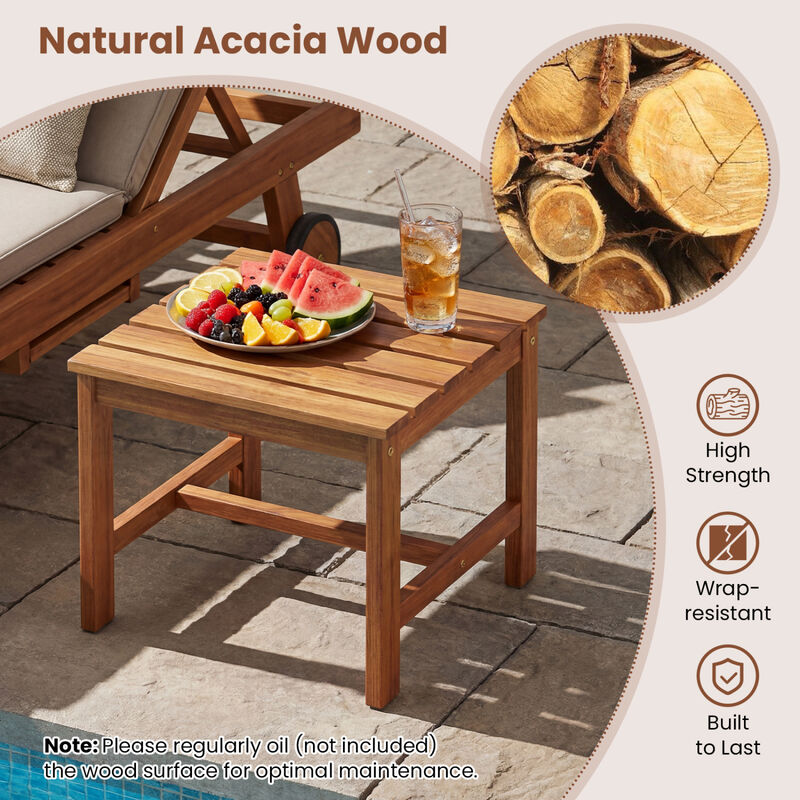 Outdoor Natural Adirondack Chair Set of 2 with Side Table for Garden Deck image number 6