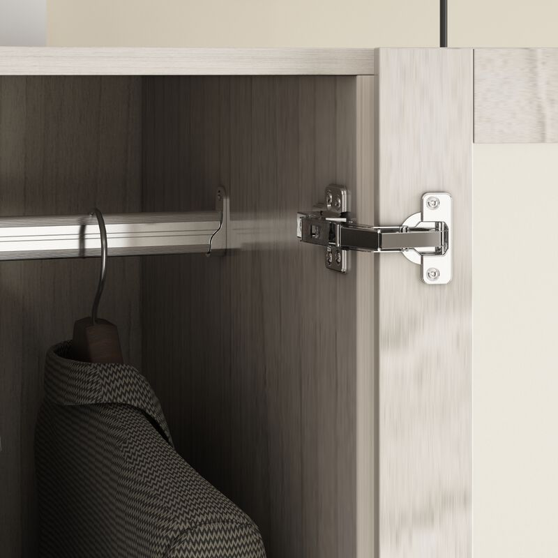 FUFU&GAGA Corner Wardrobe Closet with Hanging Rod and Shelves for Bedroom (35.4" D x 35.4" W x 70.9" H) Brown