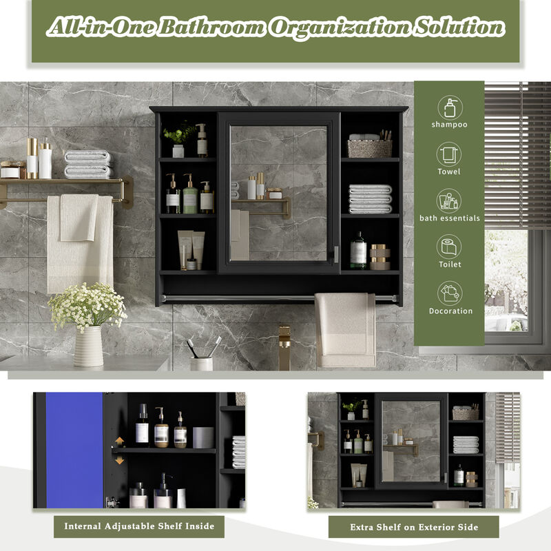 ELEMENT ACE 3-in-1 Wall Mounted Medicine Cabinet with Adjustable Shelf & Soft Close Door image number 7