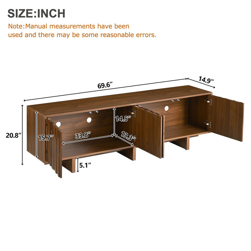 Nankso Retro Style Wood Grain TV Stand image number 9