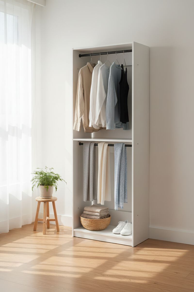 Prosper 32" White Wood Walk-in Closet with Two Rods