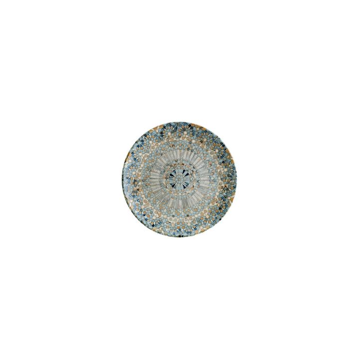 Luca Mosaic Matte dia.6.75" Round Decorated Porcelain Plate (Set of 4)