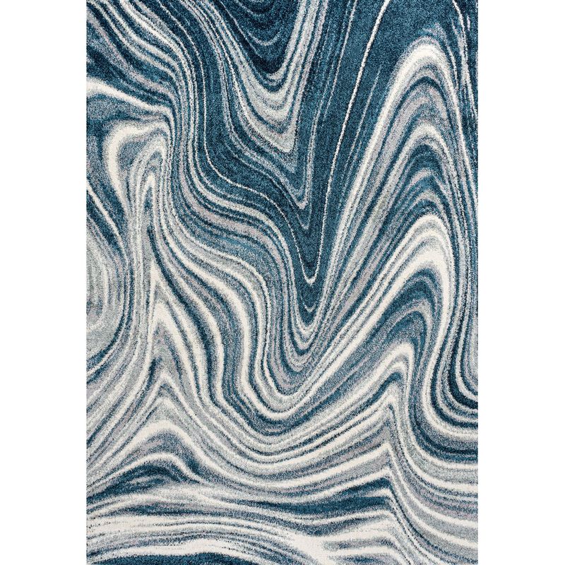 Eleni Contemporary Glam Abstract Marble Area Rug
