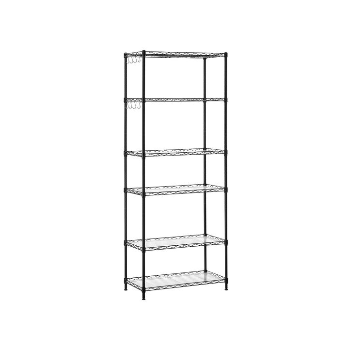 6-Tier Metal Storage Shelves - Adjustable Wire Shelving Unit for Organized Storage