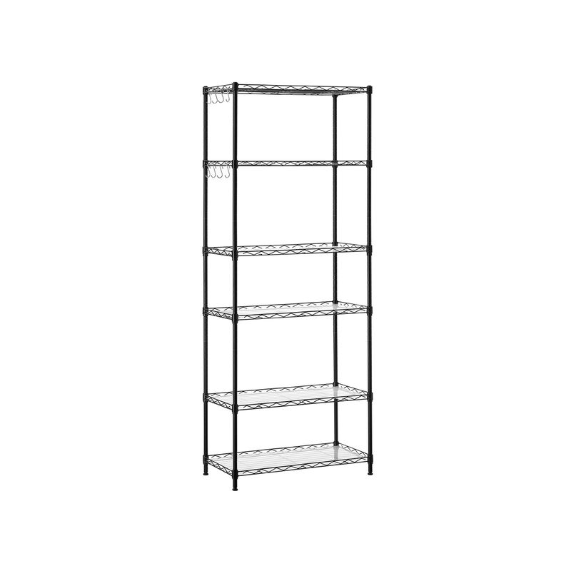 6-Tier Metal Storage Shelves - Adjustable Wire Shelving Unit for Organized Storage