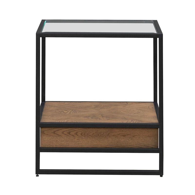 Liberty Furniture Bedford Drawer End Table for Living Room - Weathered Oak image number 2