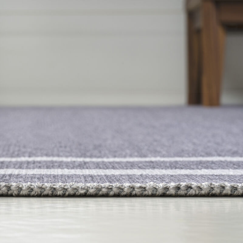 Sloane Classic 2-Stripe Border Washable Area Rug