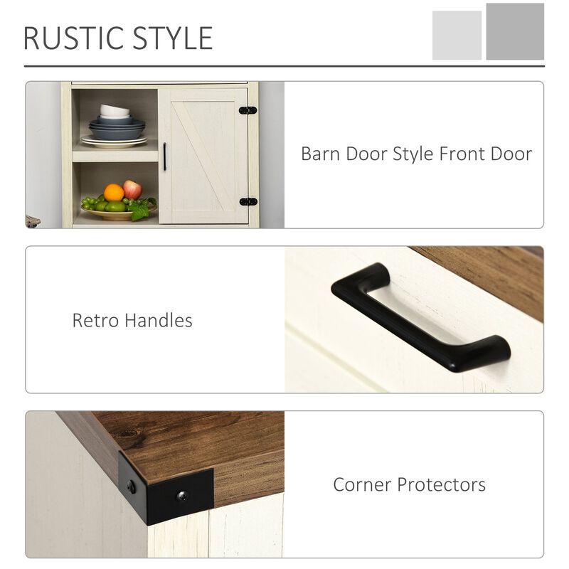 Distressed White Buffet: Modern Sideboard with Adjustable Shelves