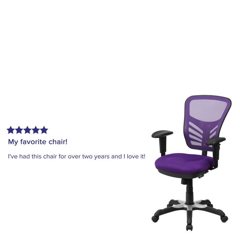 Nicholas Mid-Back Dark Gray Mesh Multifunction Executive Swivel Ergonomic Office Chair with Adjustable Arms image number 2
