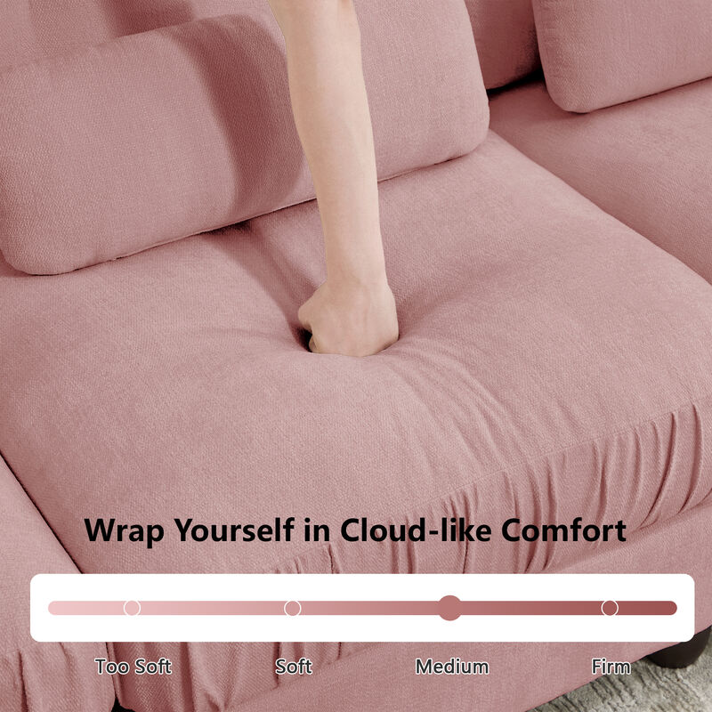 Juspep Mid Century Modern Chenille 3‑Seater Modular Sofa image number 6