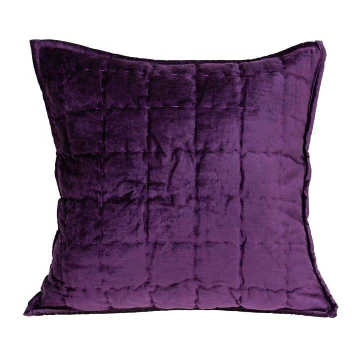 20” Purple Solid Quilted Throw Pillow
