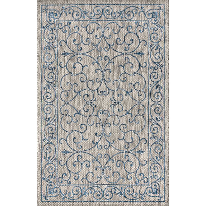 Charleston Vintage Filigree Textured Weave Indoor/Outdoor Area Rug