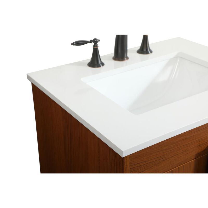 Elegant Kitchen and Bath 24 inch Single bathroom vanity in teak