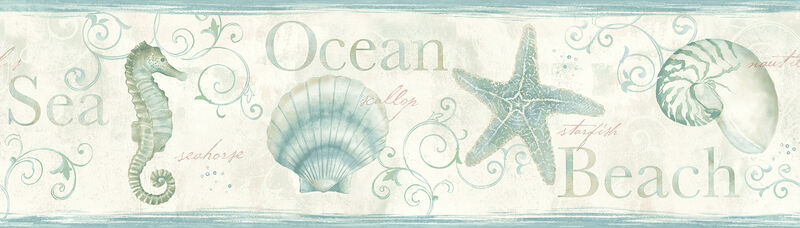 Island Sea Green Green Starfish Wallpaper (Set of 2) image number 0