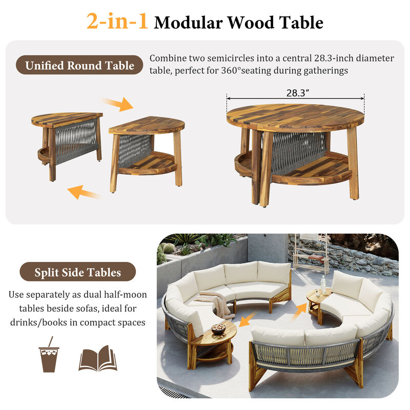 Merax  Modern Outdoor Seating Sofa Set with Table image number 5