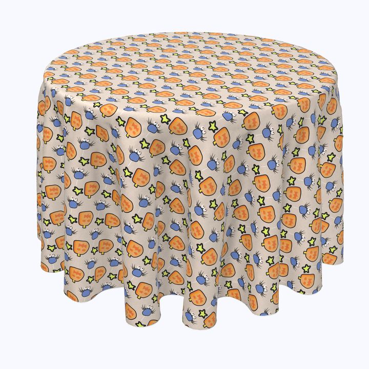 Fabric Textile Products, Inc. Round Tablecloth, 100% Polyester, Pacman Halloween