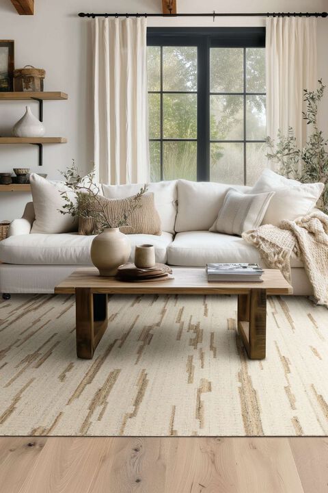 Forsyth Park Oyster Creek Ivory Beige 5'3" x 7'10" Rug