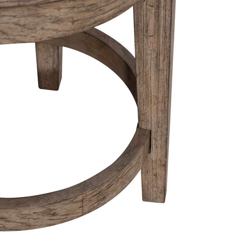 Liberty Furniture City Scape Upholstered Console Swivel Stool 25" Burnished Beige Oak image number 5