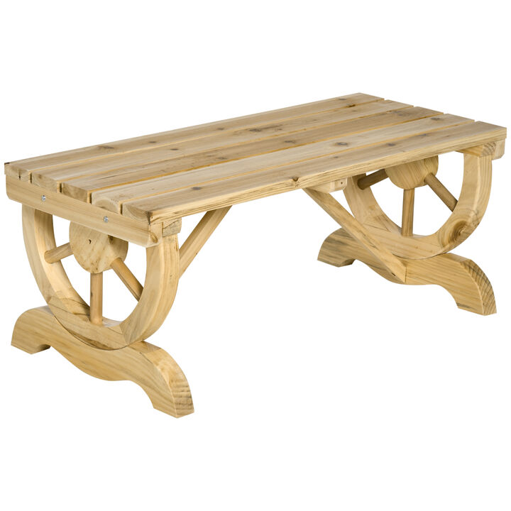 Hivvago 2 Person Wooden Garden Bench Rustic Outdoor Porch Furniture