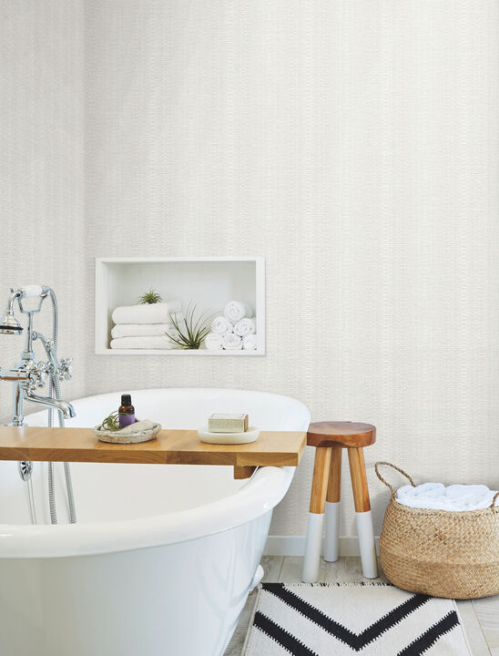 Market Stripe White Wallpaper