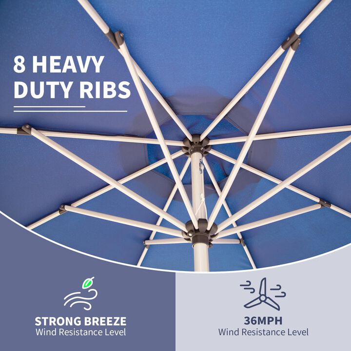 CLIHOME 10FT Outdoor Patio Umbrella with Push Button Tilt and Crank,UV Protection Waterproof Sun Umbrella(Base Not Included)