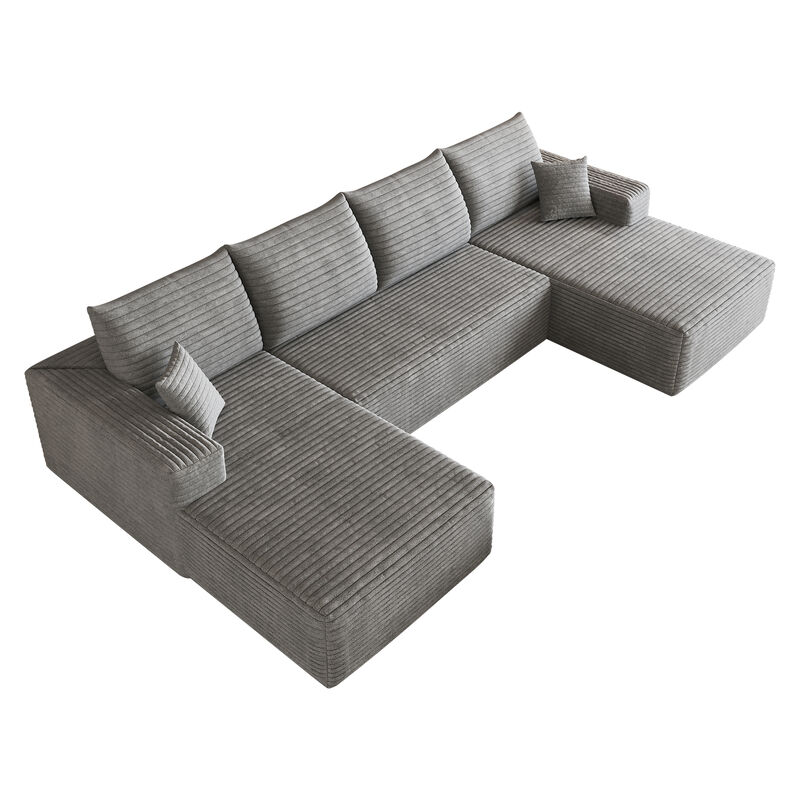 Vitpug 134" Comfort U Shaped Cloud Sectional Sofa image number 5