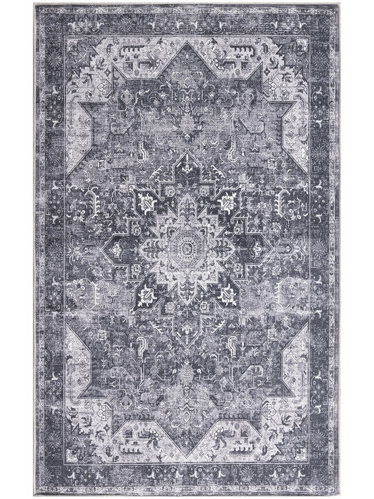 Nourison Washables NWB15 Charcoal/Gray 3' x 5' Rug