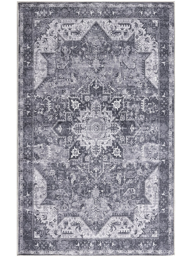 Nourison Washables NWB15 Charcoal/Gray 3' x 5' Rug